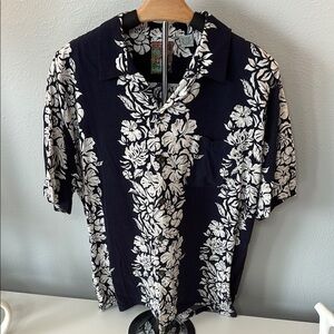 Men's Navy Floral Button Down Shirt